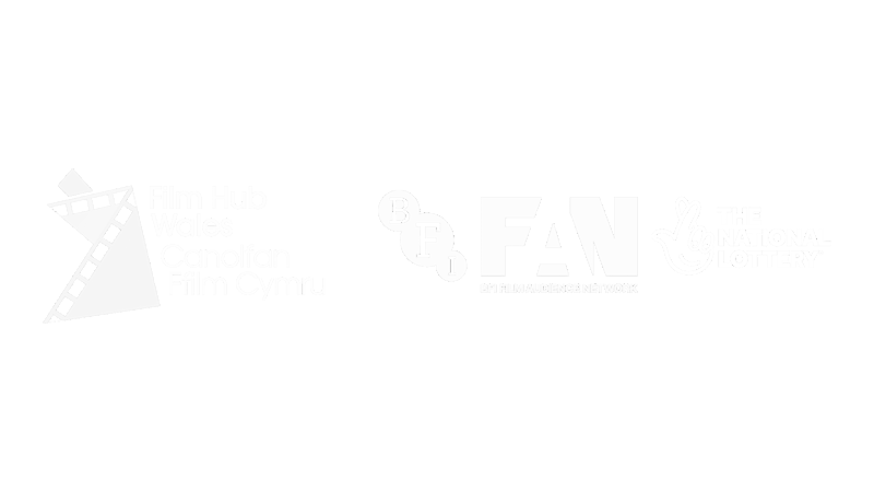 Film hub wales BFI and National Lottery Logo